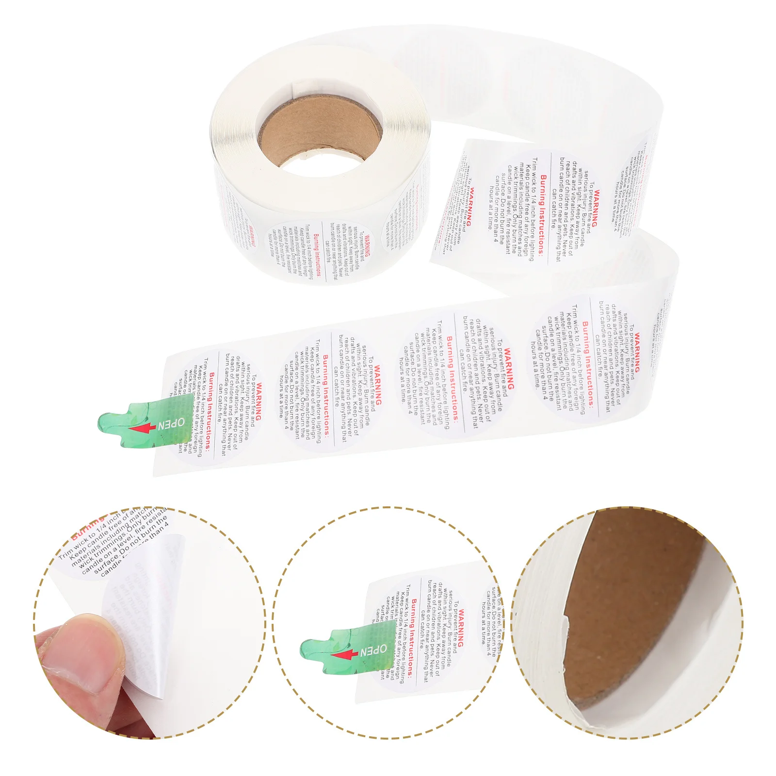 ملصقات تحذيرية بتصميم بسيط وسخي وصغير الحجم وخفيف الوزن لاصق آمن لذوب الشمع والشموع #6