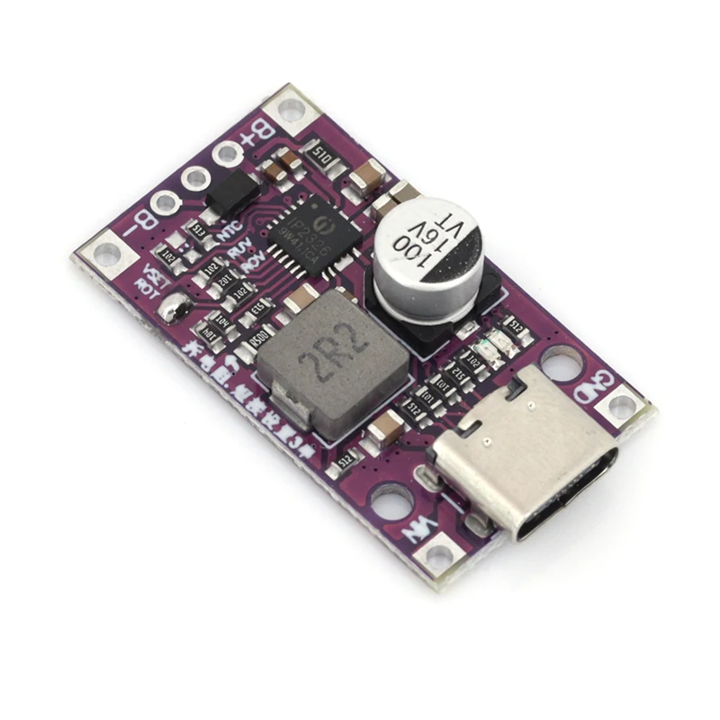 2-3S Li-ion Battery Charge Boost Module Type-C Input 15W QC Fast Charging BMS Board With Cell Balance & Indicator