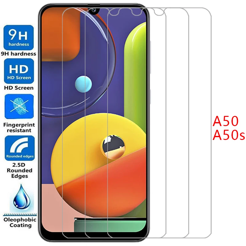 Capa de celular para Samsung Galaxy A50 A50s com vidro temperado, capa traseira para Samsung A50 Galaxy A50 A 50 S 50S 50A