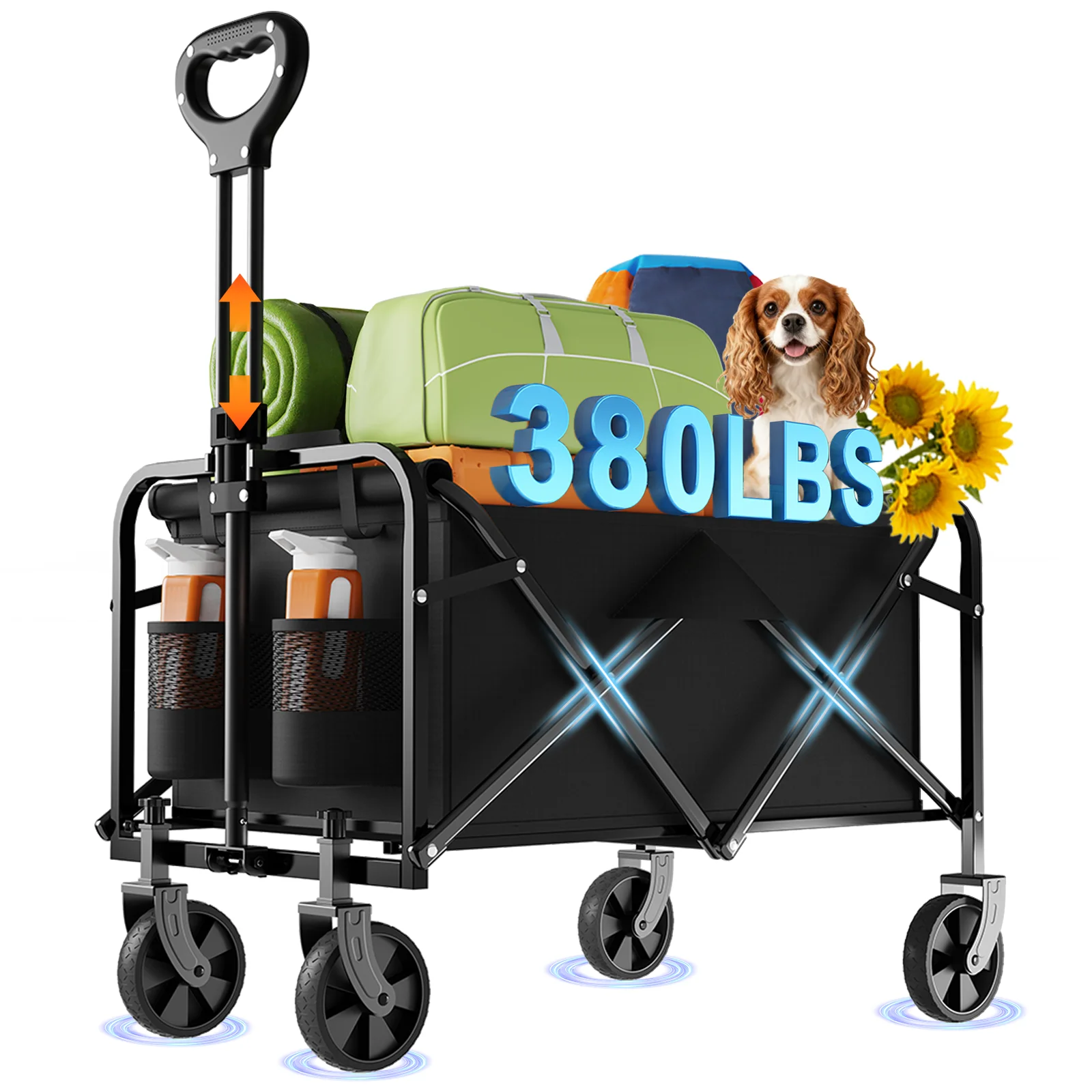 Gardening Tools Store - 380 Lbs Capacity Collapsible Wagon Cart