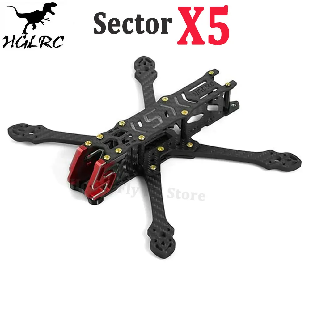 

HGLRC Sector X5 FR 5 inch 210mm Carbon Fiber Quadcopter Frame CNC Compatible T5045C Propeller For FPV Freestyle Quadcopter Drone