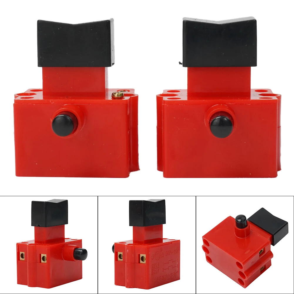 2PCS FA2102B 10A 250V 5E4 Lock On Switch for Electric Power Tools Trigger Button Replacement with Plastic Case