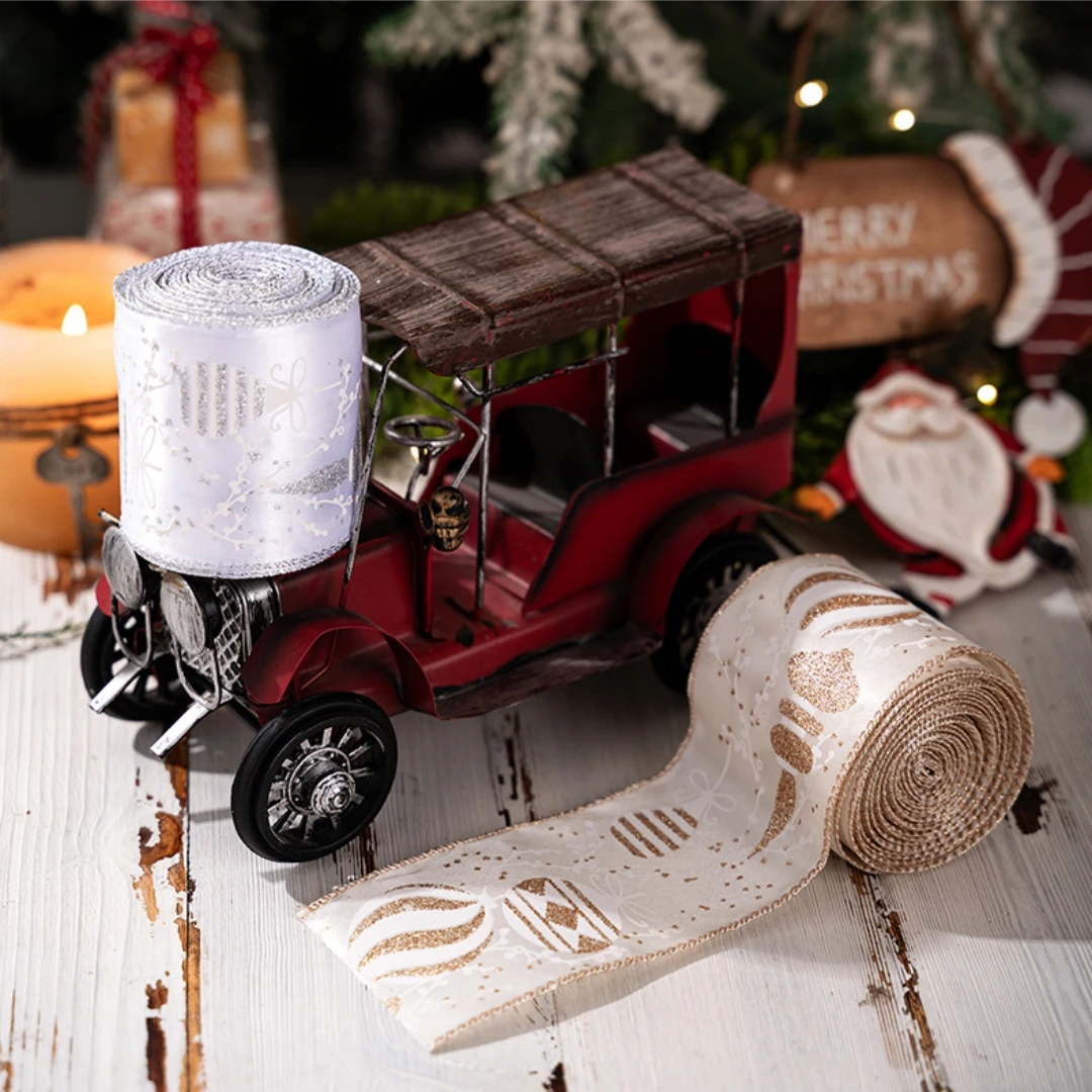 Diy Bow Ribbon Festive Christmas Ribbon Gift Wrapping Ribbon Woven For Diy Projects Party Decorations Christmas Tree
