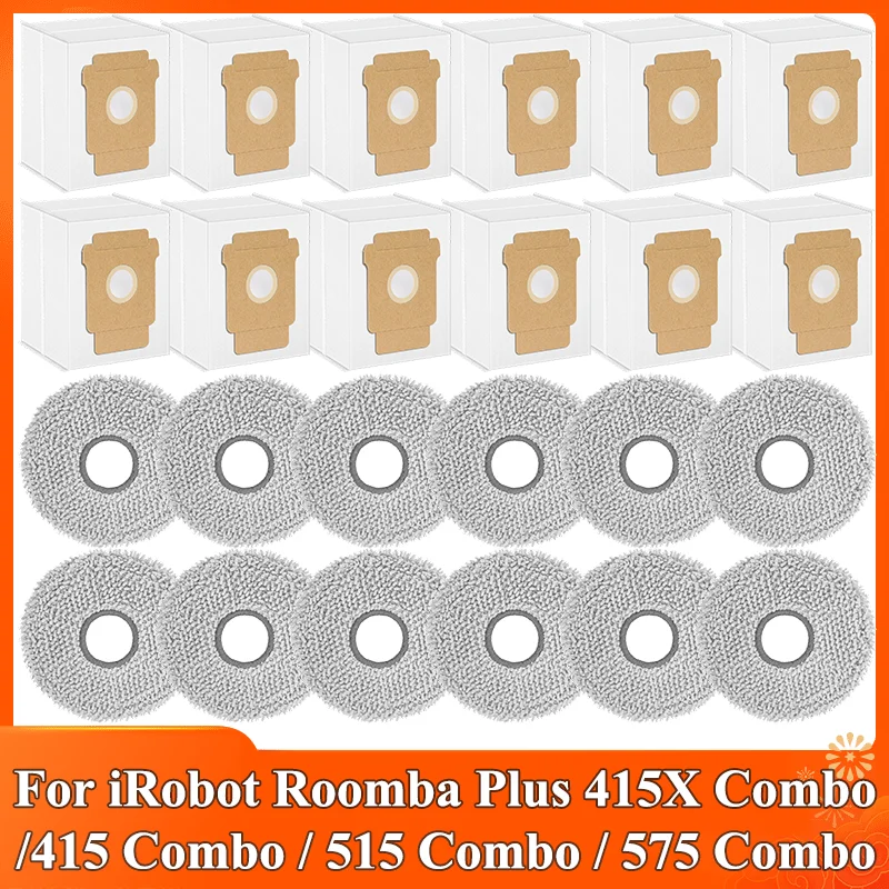 For ( iRobot Roomba Plus 415X Combo/415 Combo/515 Combo/575 Combo )  Vacuum Part Mop Cloth Large Capacity Dust Bag Accessories