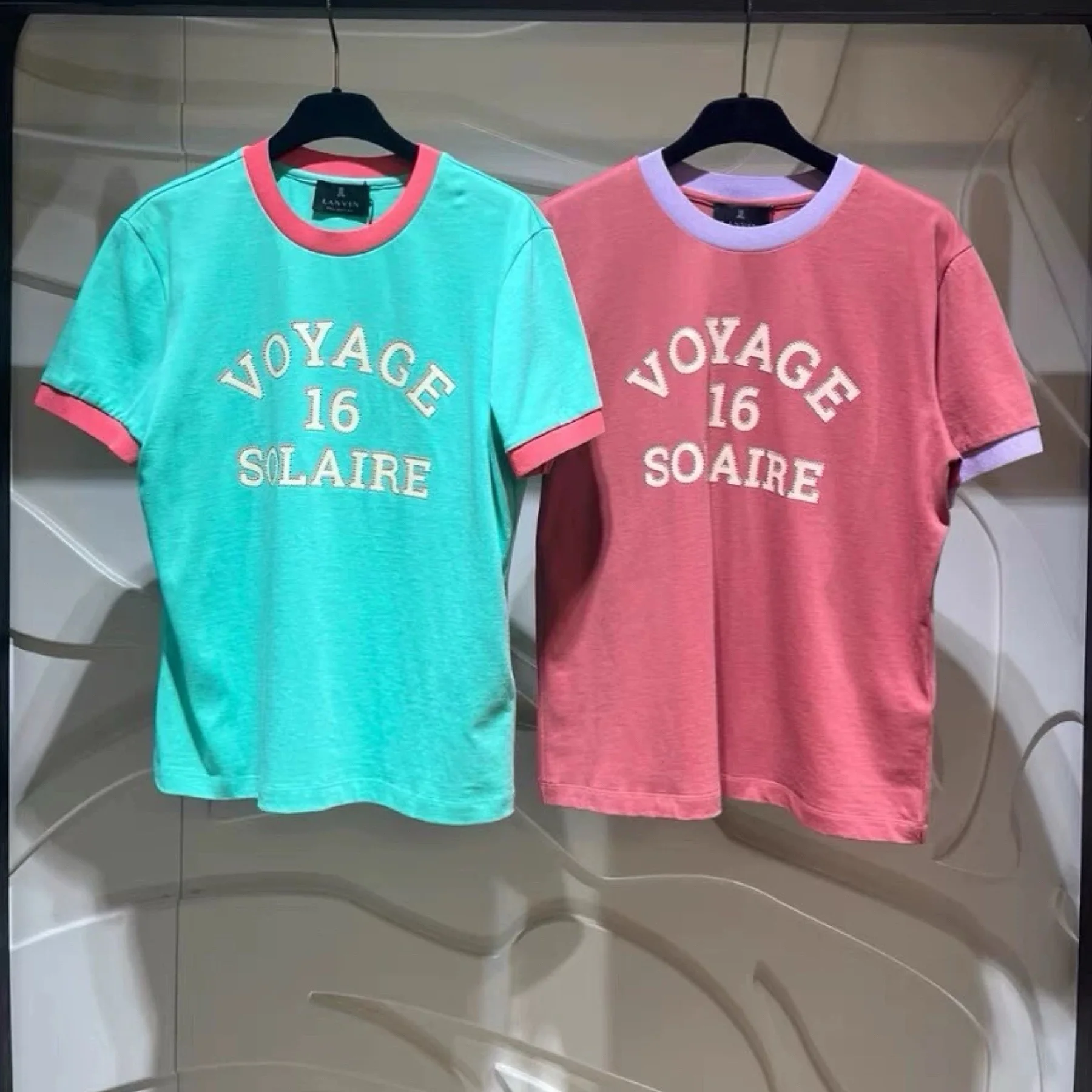 

Faionable круглая футболка Ne Color Blo Letter Logo из бисера из чистого хлопка ort Sve Корейская одинарная LANVN Лето 24,