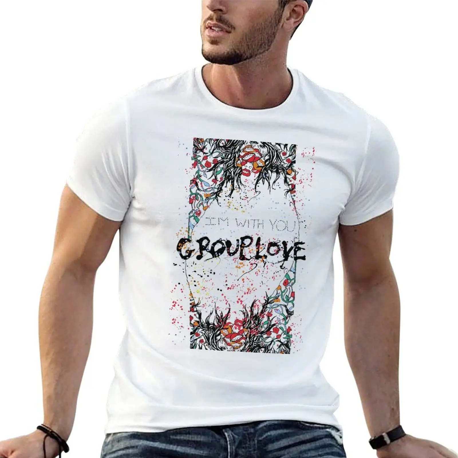 

grouplove T-Shirt t shirts for man graphic vintage t shirts for man cotton soft t shirt man plain T-shirt