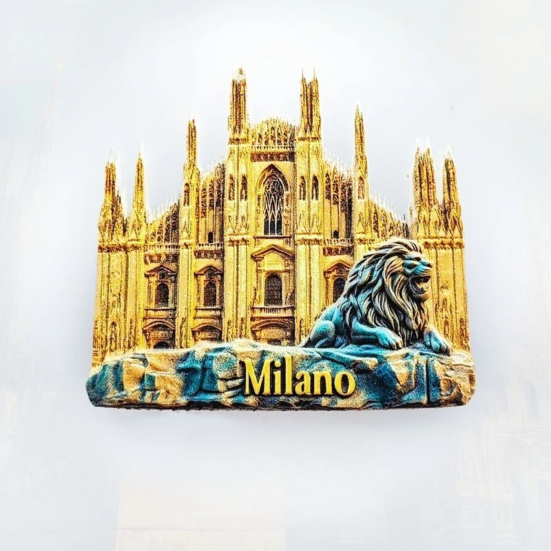 Imán de Nevera de Milán, Italia - Recuerdo Icónico de la Catedral del Duomo en 3D, Regalo Único de un Monumento Italiano para Viajeros y Decoración Elegante para el Hogar