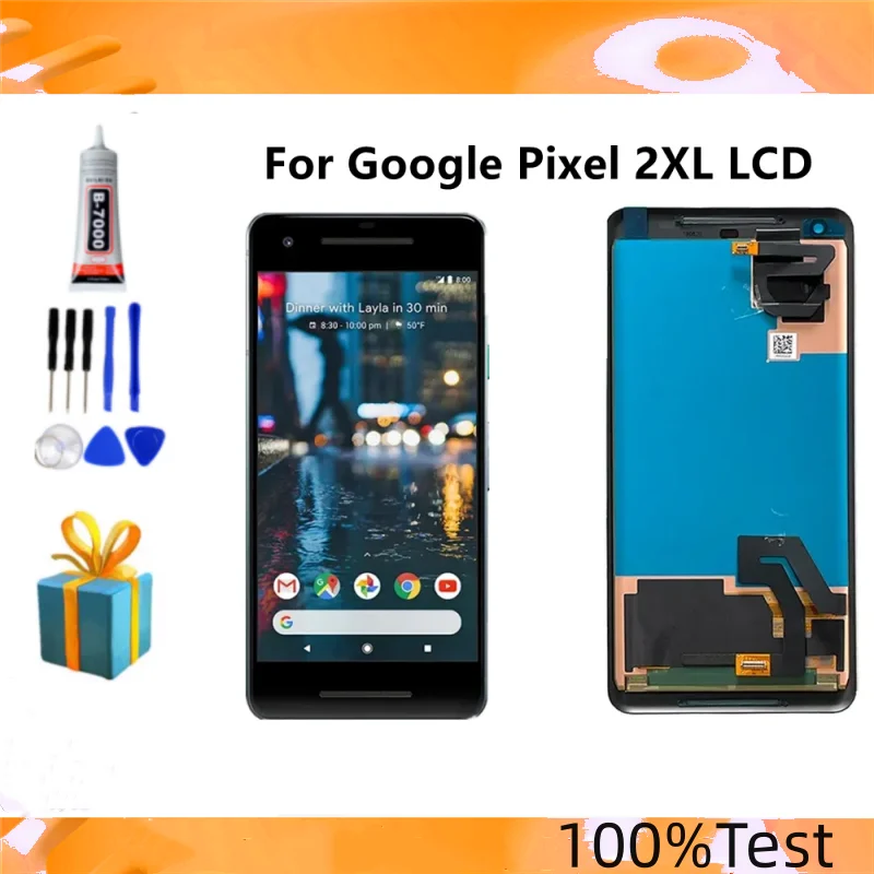 

100% протестированный оригинальный AMOLED LCDFor Google Pixel 2 XL 2XL кодирующий преобразователь сенсорного экрана в сборе Замена для Google Pixel2 ЖК-дисплей