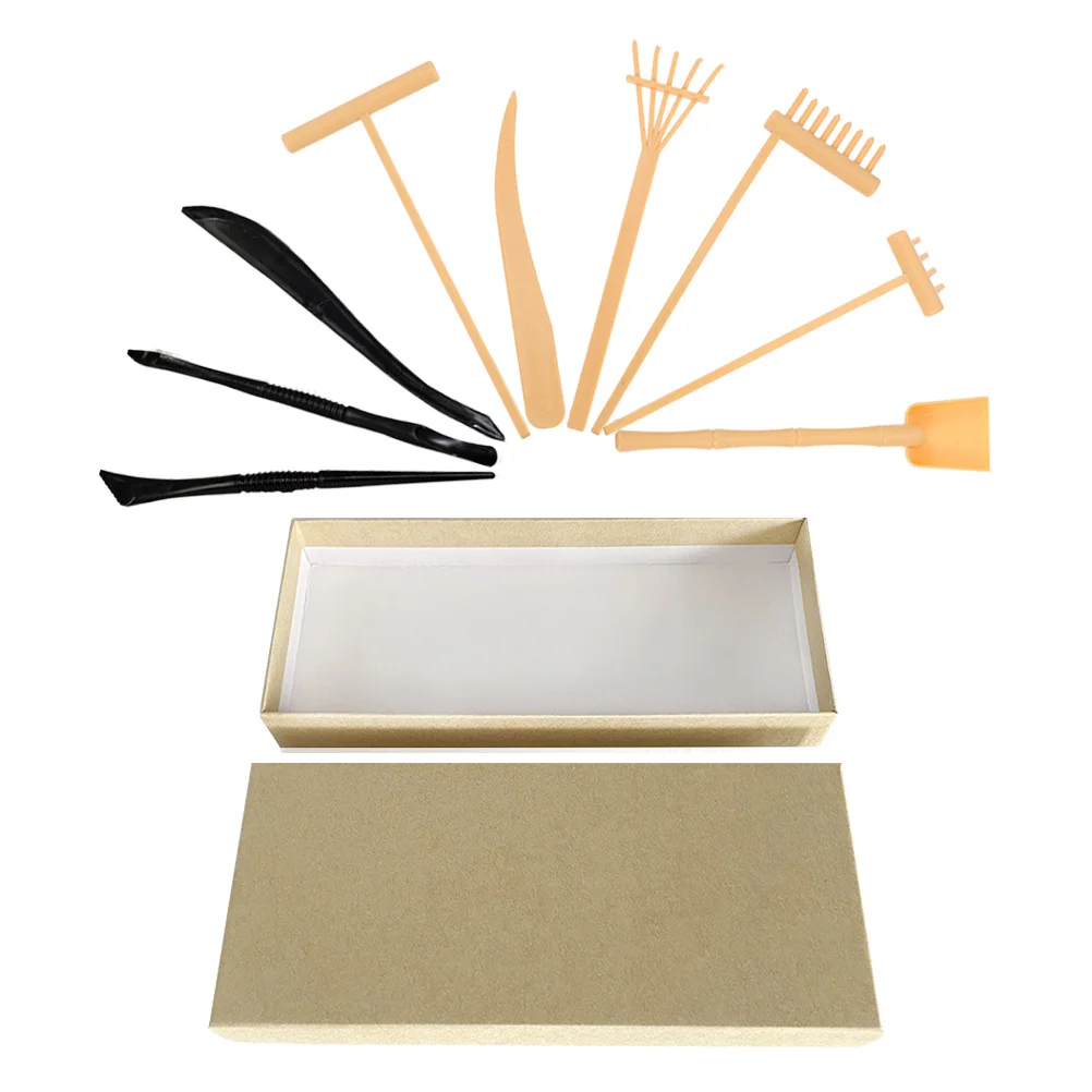 1 مجموعة صينية الرمل مصغرة مكابس لحديقة زن الديكور النمط الياباني مكتب ديكور الحرفية عدة غرامة الحرفية أداة التأمل #6