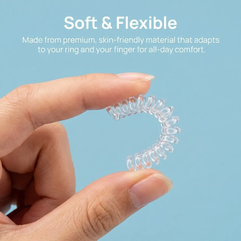 15/26Pcs Invisible Design Ring Size Adjusters Silicone 8 Sizes Ring Guards for Loose Rings No Resizing Needed Clip Design