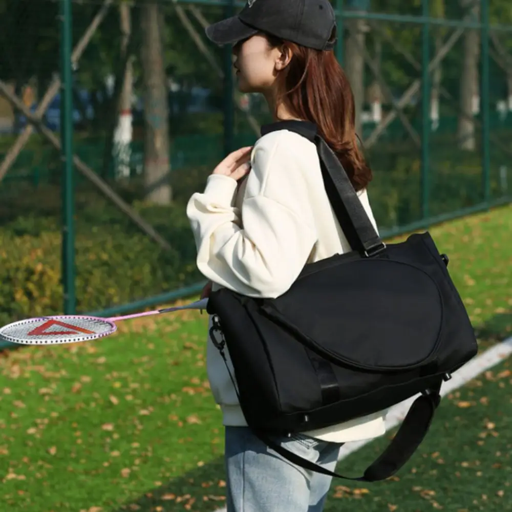 

Large Capacity Tennis Racket Bag with Handle Multi-layer Tennis Shoulder Bag Pure Color Adjustable Sports Fitness Bag Travel