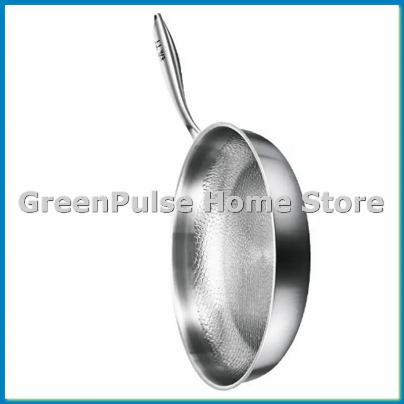 Titanium Steel Frying Pan Uncoated Non Stick Pan Fish Scale Hammer Pattern Household Steak Frying Pan Kitchen Cookware,C-A55K
