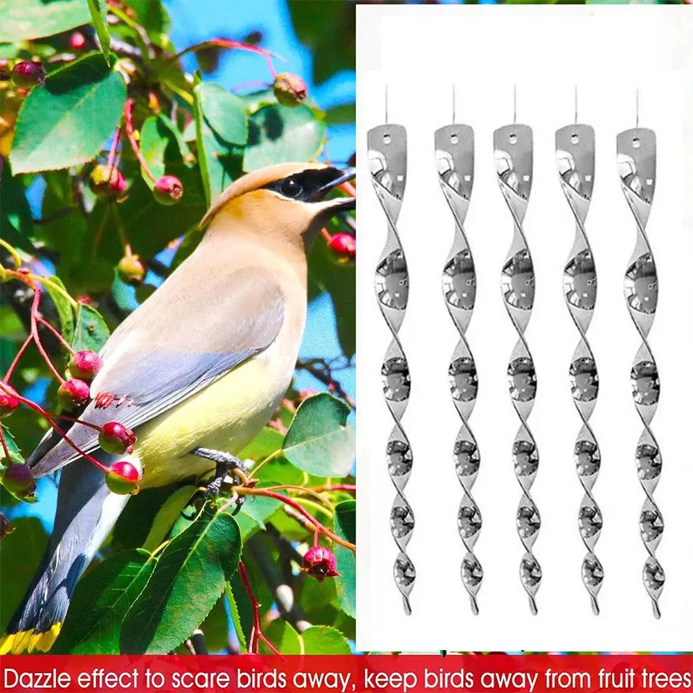 

5/10Pcs Bird Repellent Reflective Rods 30cm Scare Birds Repeller Wind Rotating Rod Hanging Ornaments For Home Garden Deco H3T6