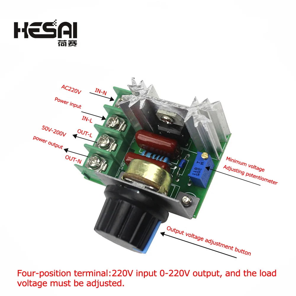 AC 220V 2000W SCR Voltage Regulator Dimming Dimmers Motor Speed Controller Thermostat Electronic Voltage Regulator Module