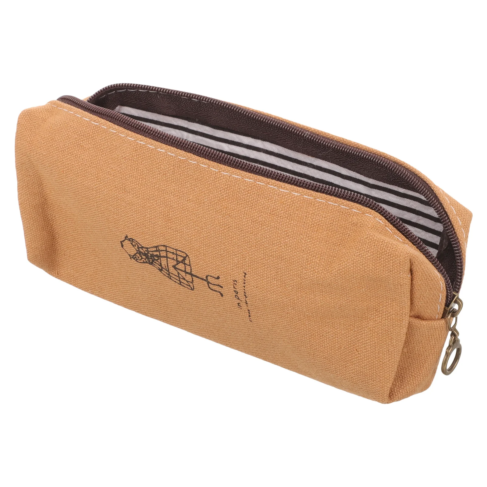 

Canvas Pencil Case Vintage Pattern Zipper Stationery Pouch Large Capacity Pen Bag For School Office Supplies Creative Bowknot