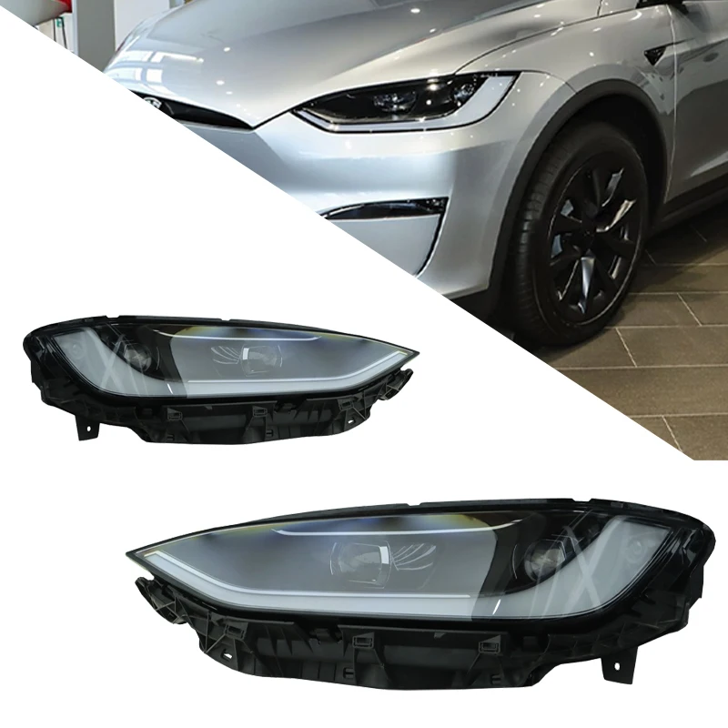 For 2025 Matrix LED Headlights for 2016-2025Tesla Model X Plug and Play Upgrade/Replacement
