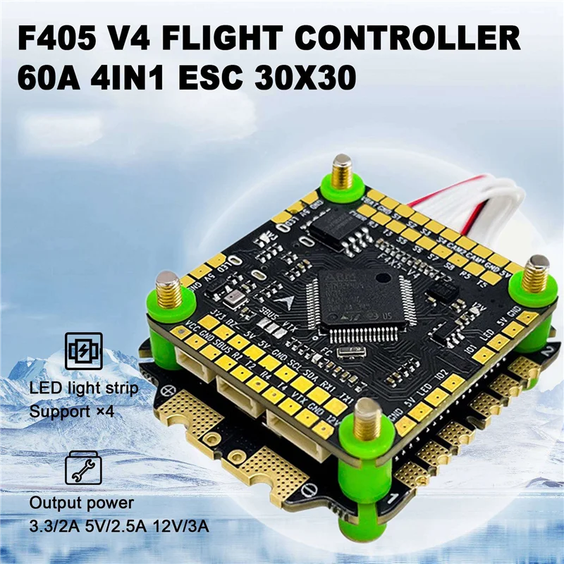 

A92Z F460S V4 FC&ESC FPV Stack F405 V4 Flight Controller 60A 4In1 ESC 30X30 For RC FPV Drone