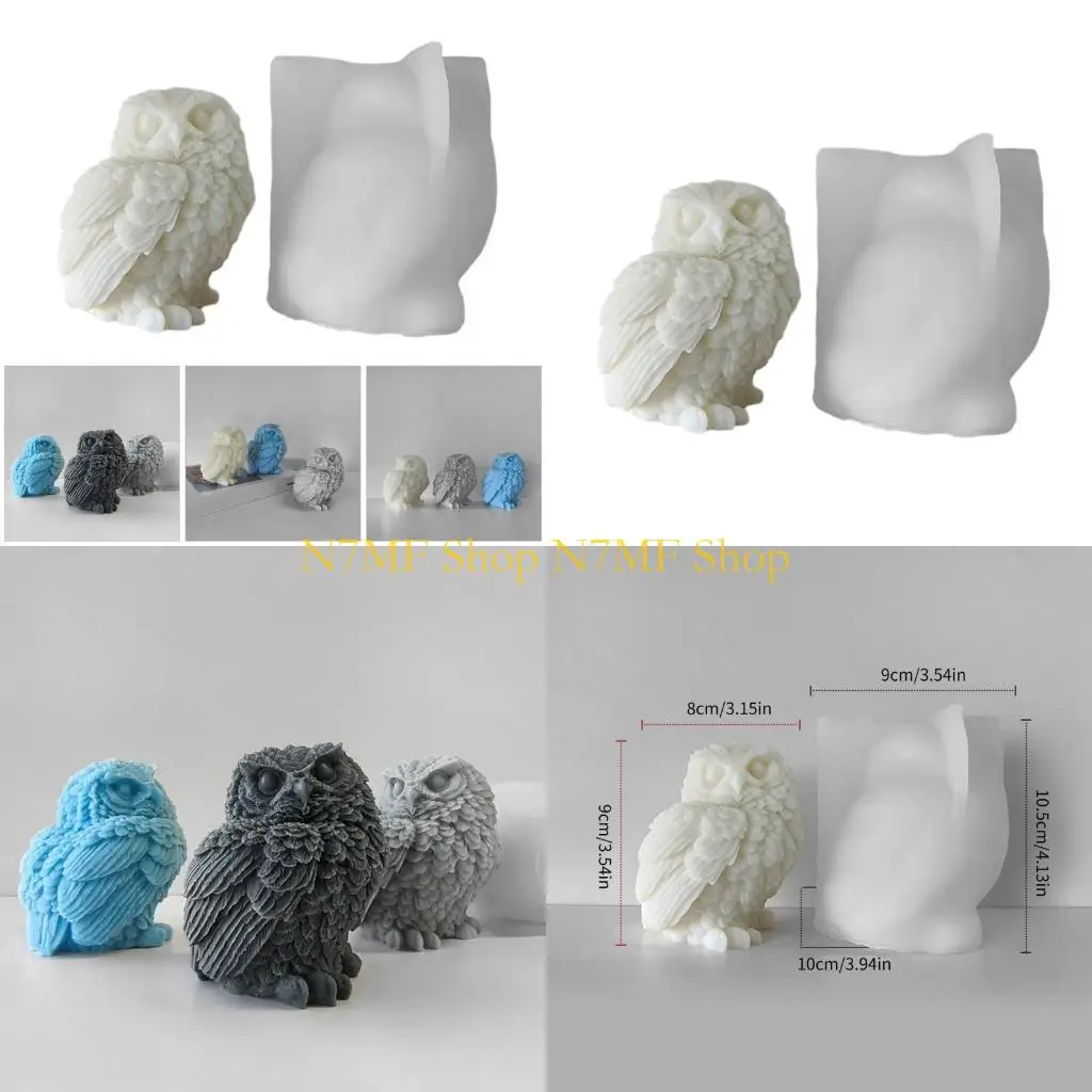 

N7MF 3D силиконовая форма для свечей, форма для совы, принадлежности для изготовления шоколадных свечей и торта, форма для мыла