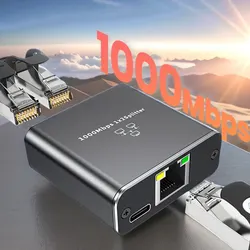 1000Mbps RJ45 Ethernet Splitter 1 to 2 Out Network Splitter with USB Power Cable RJ45 Internet Splitter Adapter 1000Mbps