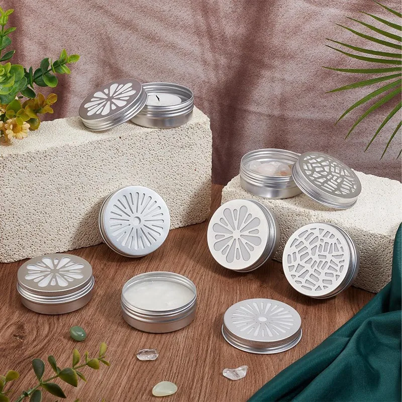 Lattine in alluminio da 12 pezzi contenitore rotondo in stile 3 lattine vuote da 2 once con coperchi vuoti contenitori per spezie riutilizzabili