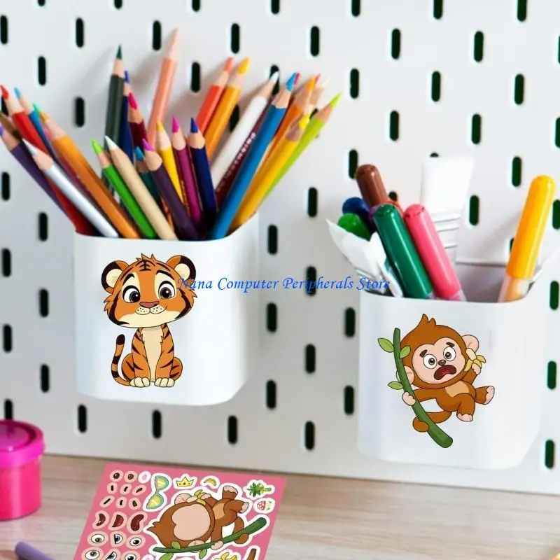 

F68C Creative Animals Party Stickers For Tablets Accessories Reusable PVC Decals No Residues Safe For Children
