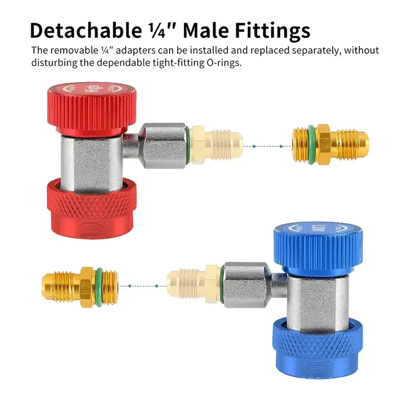 For Freon Charging Auto AC Manifold Gauge Set Hose With Quick Coupler And R134A Adapter For Car Air Conditioner Refrigeration