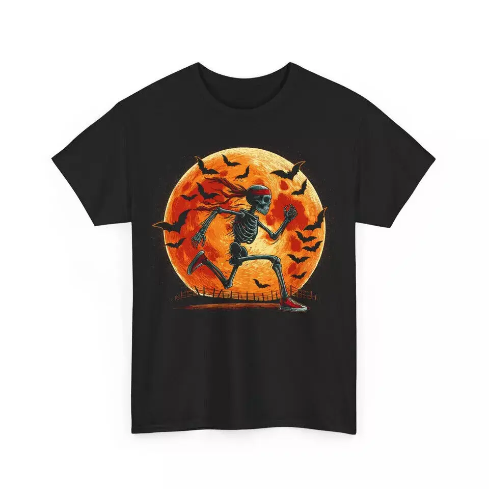 Running Skeleton Halloween T-shirt - Spooky Season Holidays Graphic size US