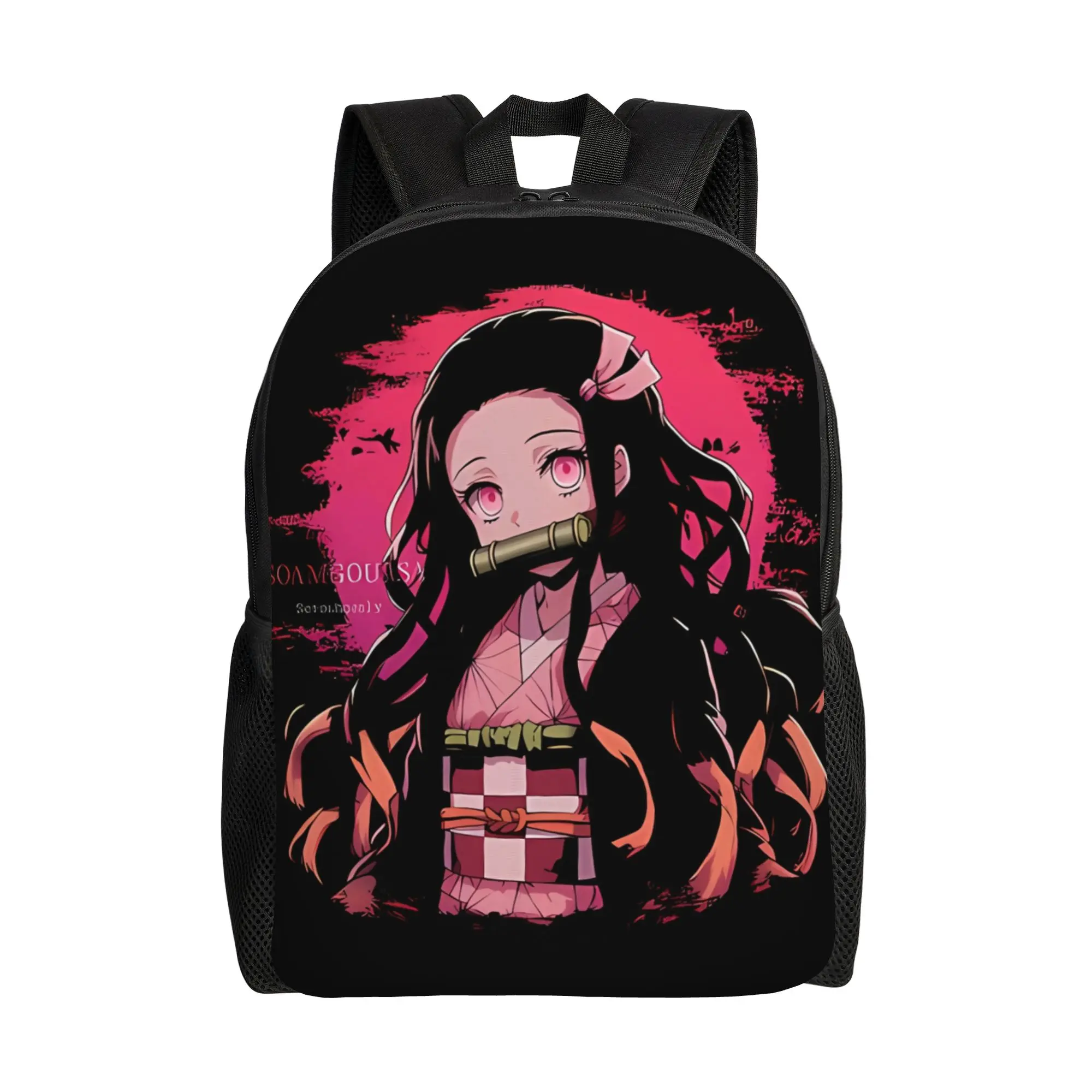 

Back to school season Snack Storage Pink Hair Demon Girl Knapsack Nezuko Kamado For Women Backpack