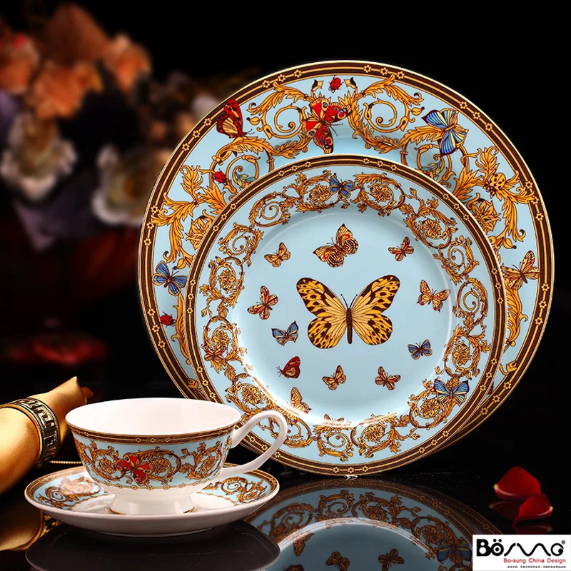 

Home new bone china steak plate, ceramic tableware, tablecloth, Western food plate, coffee cup, pastry plate