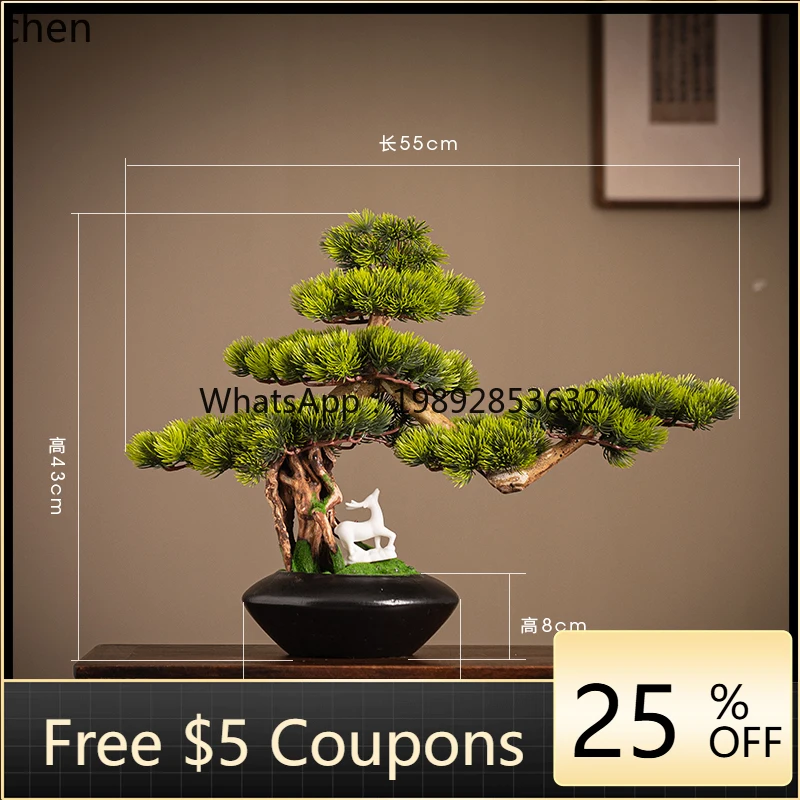 bionic real welcome pine ornament porch creative office living room bonsai hotel green plant decoration