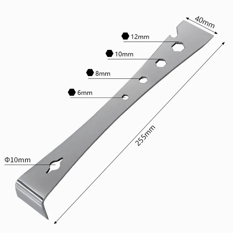 stainless steels crowbar Wooden board dismantling spatula pry bar multifunctional lever screwdriver manual tool