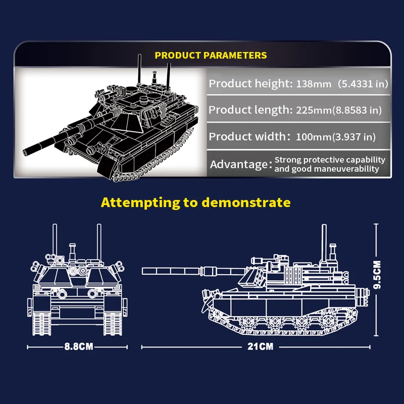 TINSOL Neue 648PCS Baustein Tank Modell Pädagogisches Puzzle Spielzeug für Kinder Baustein Geschenk Set Baustein Spielzeug modell – Detail 2