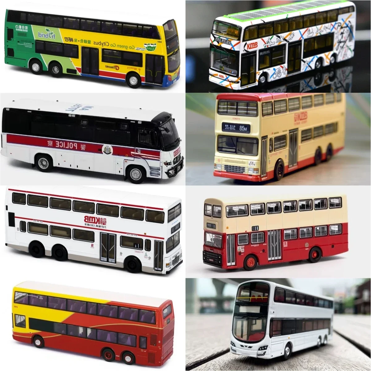 Tiny Weiying 1:110 Hong Kong Double Decker Bus Year of The Snake BYD Kowloon Dennis Hong Kong Zhuhai Macao Alexander Car Model