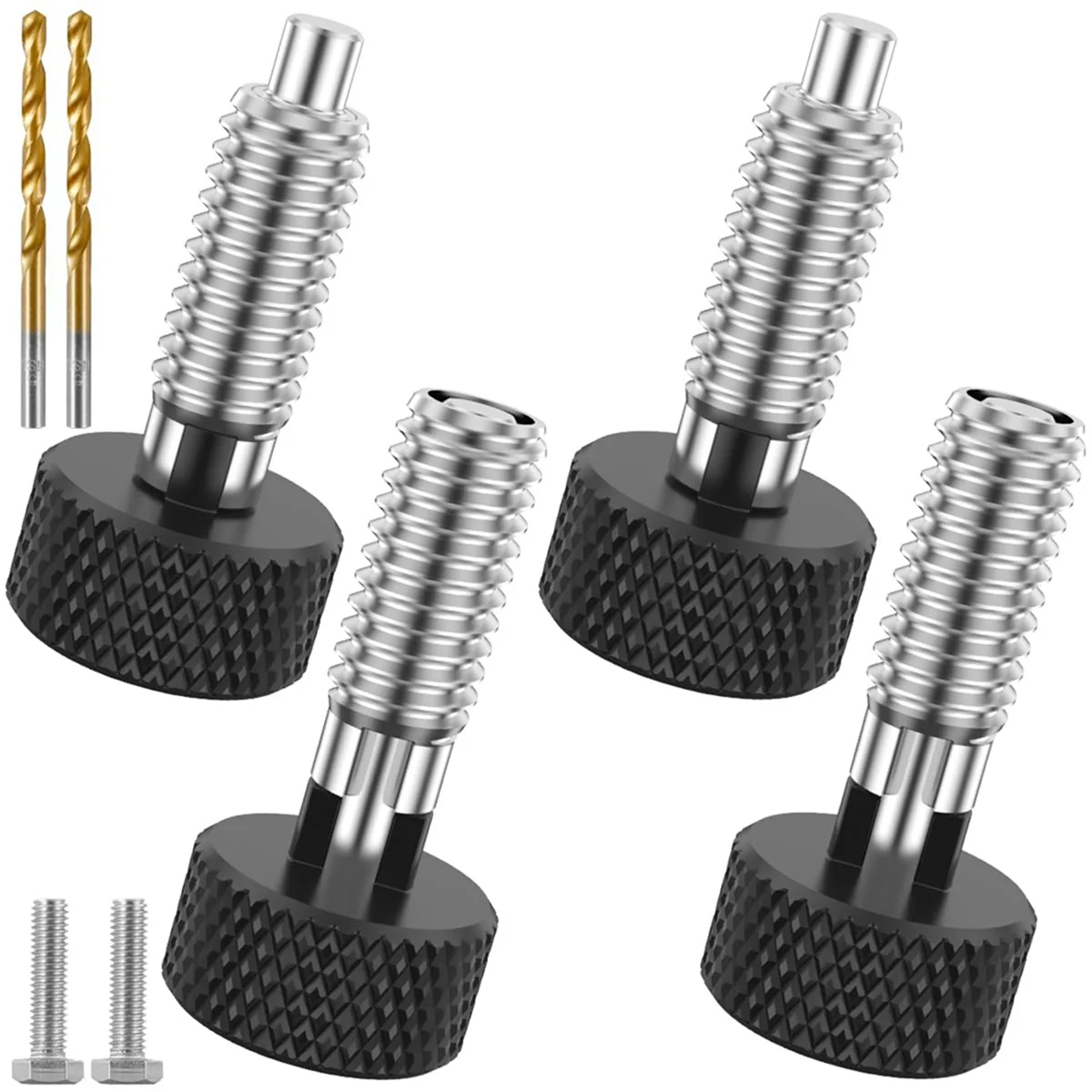 Quick Release Pins4Pcs Hand Retractable Spring Plunger with Knurled Handle Stainless Steel Lock Out M6 Type Release Pins