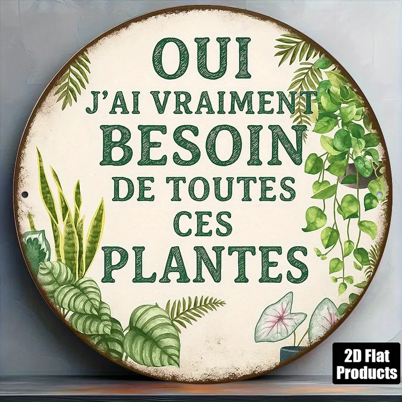 2D Flat,French Aluminum Sign, Retro Decorative Plaque about 