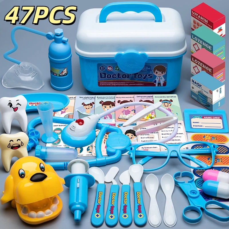 Arzt-Set für Kinder ab 3 Jahren, Kleinkind-Spielzeug, medizinisches Spielset für Mädchen und Jungen, pädagogisches Rollenspiel, Geschenk für Arzt und Zahnarzt