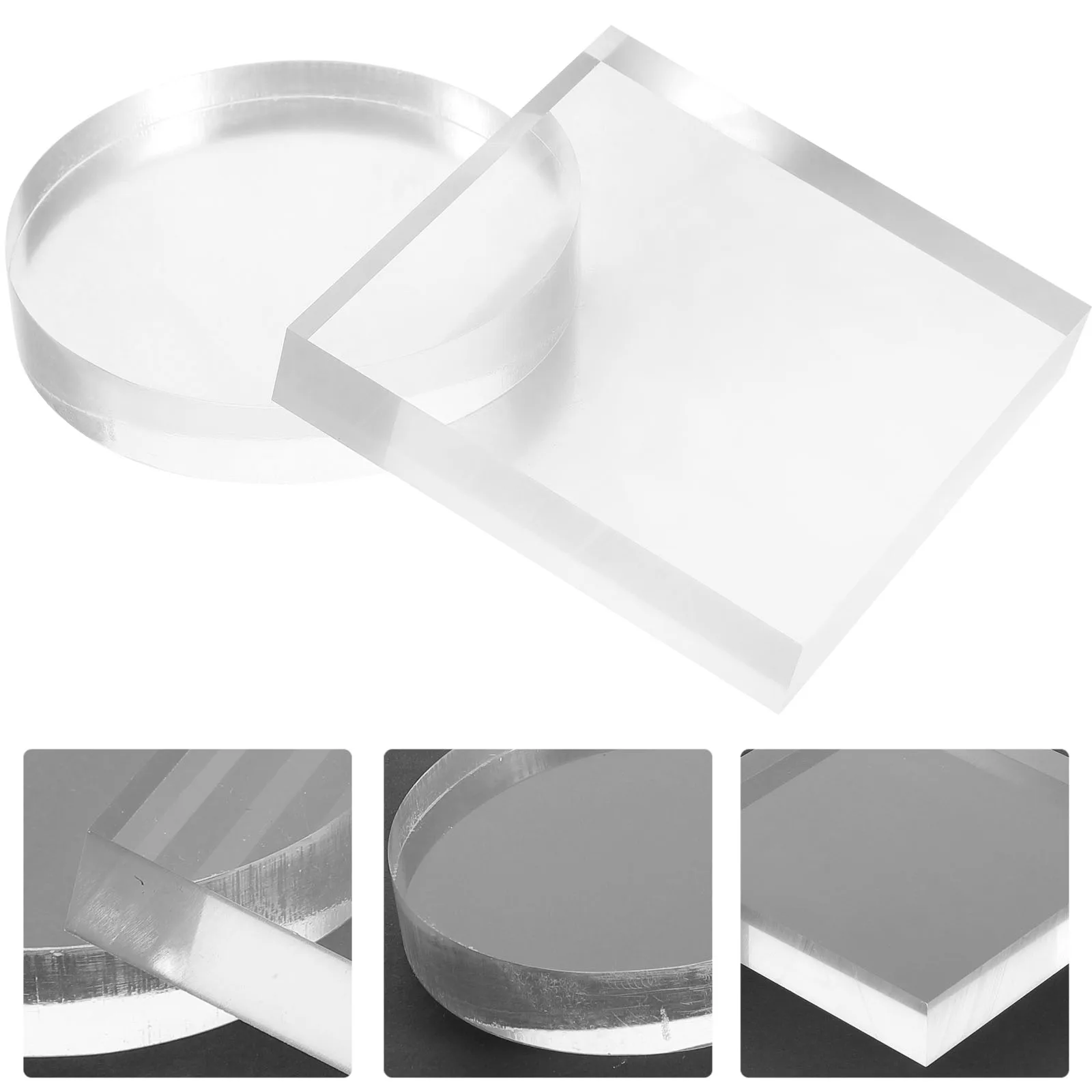 

2Pcs Transparent Sheet Jewelry Display Block Trophy Base Photography Props St Acrylic Jewelry Display Home Decor Art Craft