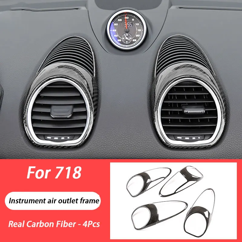 Real Carbon Fiber Car Interior Modification Center Control Gear Panel Door Decoration Sticker For Porsche 718 911 2013-2018