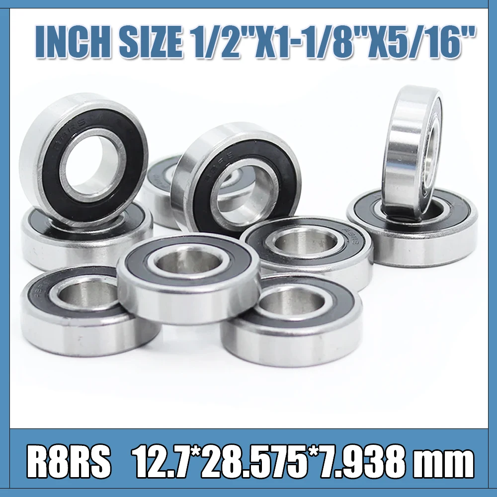 10PC R8RS 12.7x28.575x7.938 mm ABEC-1 Chrome SteeI Inch Ball Bearing 1/2