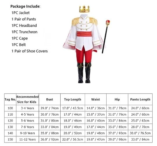 Halloween Children\'s Role Playing King Costume Fantasy European Royal Costume Christmas Gift Set