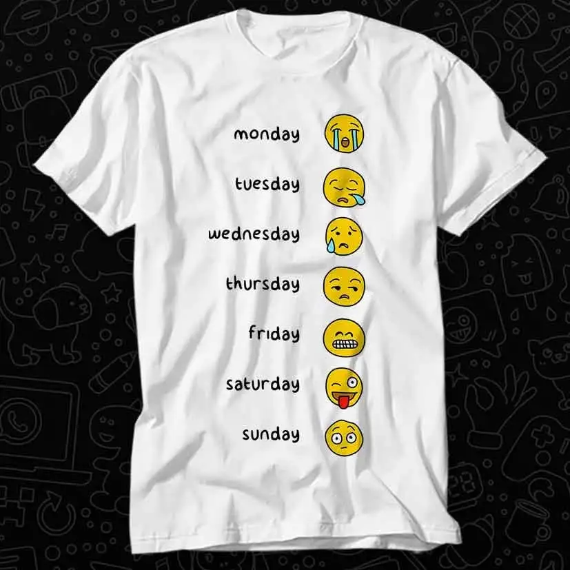 

Funny Week Days Weekend Vibes T Shirt For Top Adult Vintage Music Best Movie OZ463