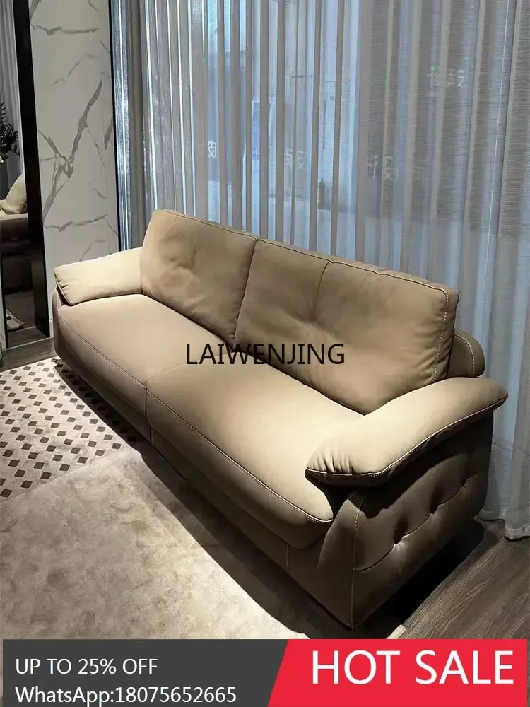 

MJY simple sofa ins first layer cowhide sofa atmospheric straight row living room combination