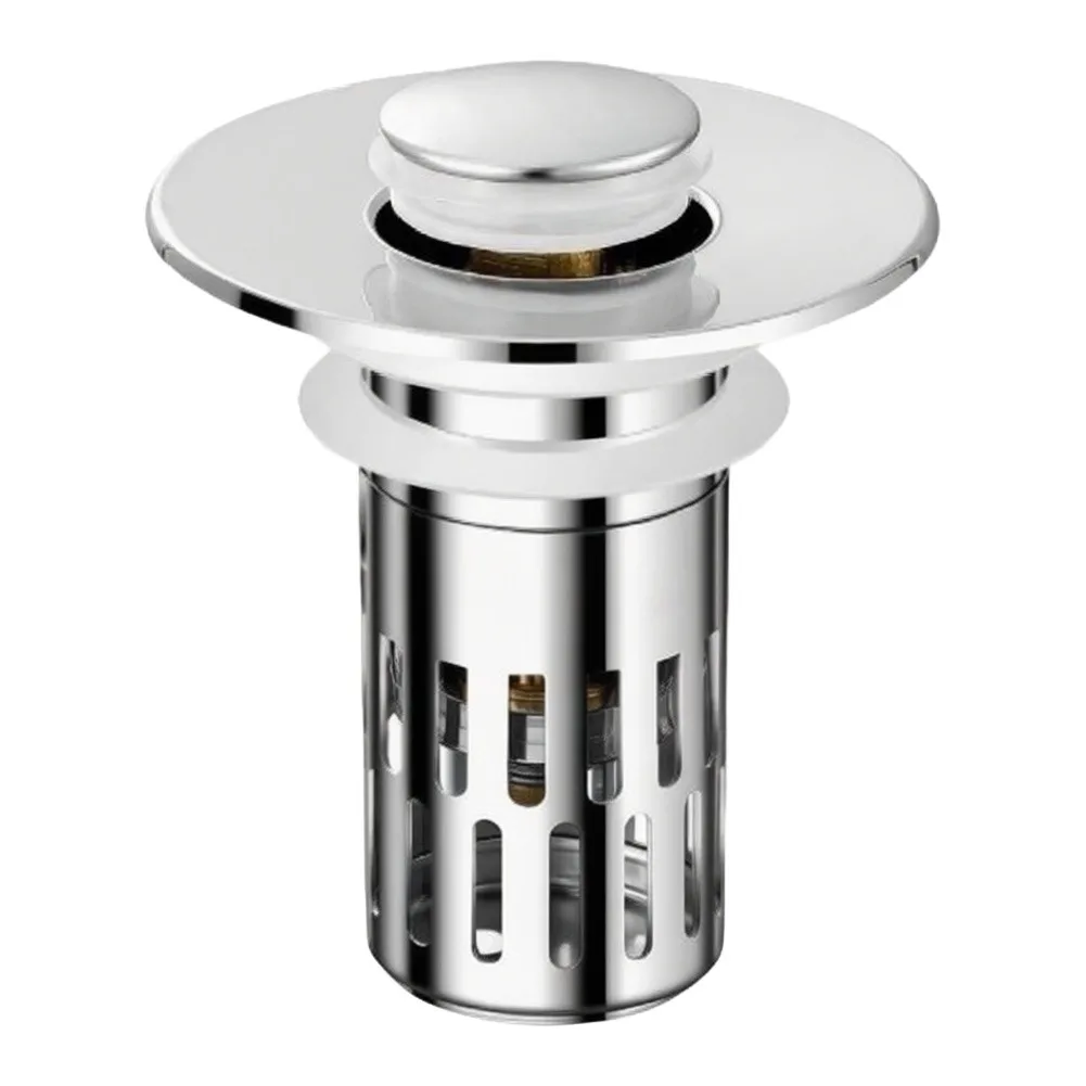 Spring-Loaded Push Button Sink Stopper Designed for 40mm Drain Openings Featuring ABS Housing and Copper Core Assembly