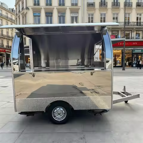 Stainless steel customization Customzied Food Truck Trailer Mobile Snack Bar Tent Caravan Street Food Cart