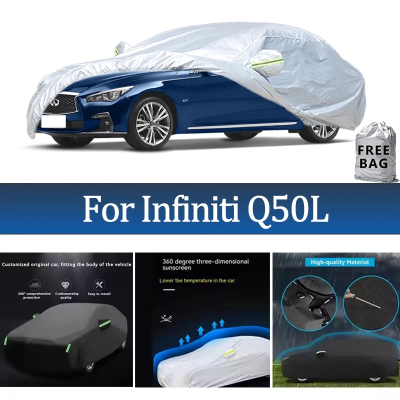 

For Infiniti Q50L Car Cover Outdoor Protection Covers Snow Sunshade Waterproof Dustproof Exterior UV Car Accessories