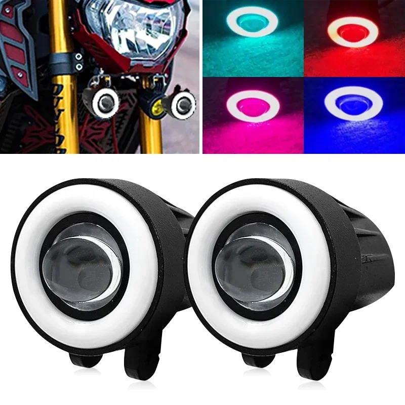 30W LED Motorcycle Headlight Halo Angel Eyes Ring Motor Car Fog Lamp Work Light Auto Spot Light 9V-36V DRL Driving Lamp