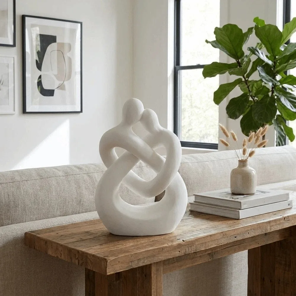 Ornement de bureau, design abstrait, statue en plastique, romantique, figurine imprimée en 3D, baiser d'amour créatif, figurine de bureau