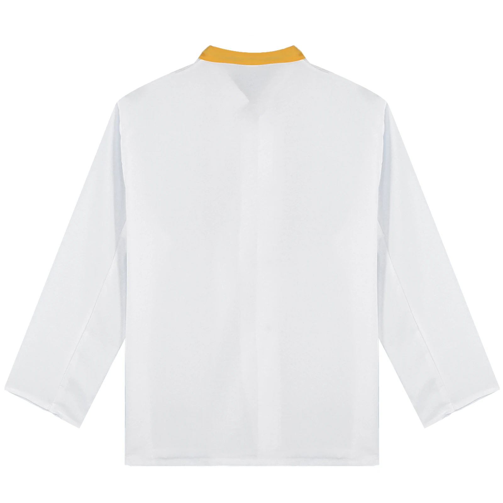 Mens Womens Long Sleeve Double-Breasted Chef Jacket Tops Stand Collar Hotel Restaurant Kitchen Food Service Work Uniform