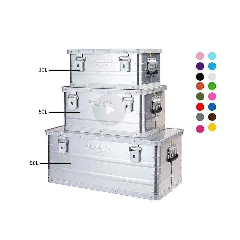 30L  Kitchen Heavy Duty Stackable Foldable Collapsible Aluminium Storage Box For Outdoor Camping