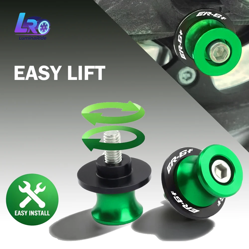 7 Colors Fit For Kawasaki ER6F ER 6F Swing Arm M10 Swingarm Spools Slider Motorcycle Stand Screw CNC Accessories